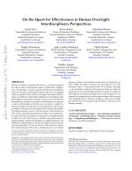 On the Quest for Effectiveness in Human Oversight: Interdisciplinary Perspectives