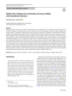 Rodent tests of depression and anxiety: Construct validity and translational relevance