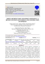 GREEN ARCHITECTURE AND ENERGY EFFICIENCY: A REVIEW OF INNOVATIVE DESIGN AND CONSTRUCTION TECHNIQUES