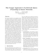 The Cougar Approach to In-Network Query Processing in Sensor Networks