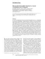 Mitochondrial Permeability Transition Is a Central Coordinating Event of Apoptosis