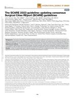 The SCARE 2023 guideline: updating consensus Surgical CAse REport (SCARE) guidelines