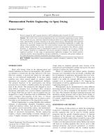 Pharmaceutical Particle Engineering via Spray Drying