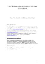 Green Human Resource Management: A Review and Research Agenda