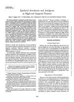 Epidural Anesthesia and Analgesia in High-risk Surgical Patients