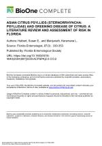 ASIAN CITRUS PSYLLIDS (STERNORRHYNCHA: PSYLLIDAE) AND GREENING DISEASE OF CITRUS: A LITERATURE REVIEW AND ASSESSMENT OF RISK IN FLORIDA