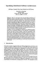 Specifying Distributed Software Architectures