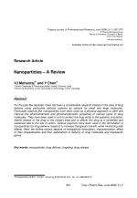 Nanoparticles – A Review
