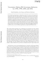 Governance Matters III: Governance Indicators for 1996, 1998, 2000, and 2002
