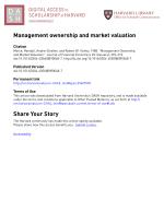 Management Ownership and Market Valuation