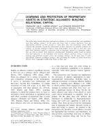 LEARNING AND PROTECTION OF PROPRIETARY ASSETS IN STRATEGIC ALLIANCES: BUILDING RELATIONAL CAPITAL