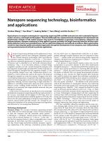 Nanopore sequencing technology, bioinformatics and applications
