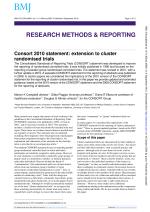 Consort 2010 statement: extension to cluster randomised trials