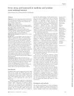 Error, stress, and teamwork in medicine and aviation: cross sectional surveys