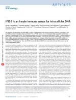 IFI16 is an innate immune sensor for intracellular DNA