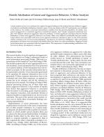 Hostile Attribution of Intent and Aggressive Behavior: A Meta-Analysis