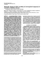 Molecular cloning of cDNA encoding an unrecognized component of amyloid in Alzheimer disease