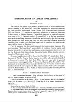 INTERPOLATION OF LINEAR OPERATORS