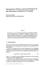 Information Theory and an Extension of the Maximum Likelihood Principle