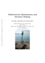 Multicriteria Optimization and Decision Making: Principles, Algorithms and Case Studies