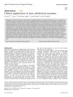 Clinical applications of stem cell-derived exosomes