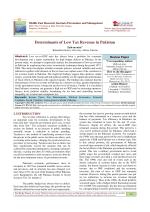 Determinants of Low Tax Revenue in Pakistan