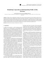 Stimulating Cooperation in Self-Organizing Mobile Ad Hoc Networks