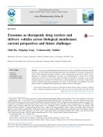 Exosomes as therapeutic drug carriers and delivery vehicles across biological membranes: current perspectives and future challenges