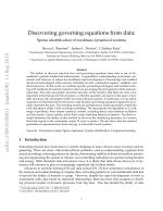 Discovering governing equations from data: Sparse identification of nonlinear dynamical systems