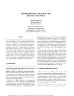 Detecting Intrusions Using System Calls: Alternative Data Models