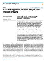 Reconciling privacy and accuracy in AI for medical imaging
