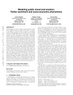 Modeling public mood and emotion: Twitter sentiment and socio-economic phenomena.