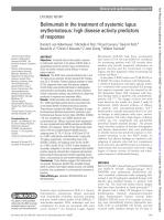 Belimumab in the treatment of systemic lupus erythematosus: high disease activity predictors of response
