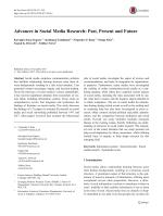 Advances in Social Media Research: Past, Present and Future