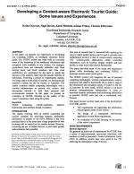 Developing a Context-aware Electronic Tourist Guide: Some Issues and Experiences