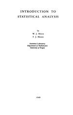 INTRODUCTION TO STATISTICAL ANALYSIS