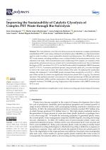 Improving the Sustainability of Catalytic Glycolysis of Complex PET Waste through Bio-Solvolysis