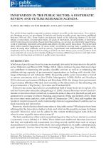 INNOVATION IN THE PUBLIC SECTOR: A SYSTEMATIC REVIEW AND FUTURE RESEARCH AGENDA