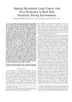 Optimal Residential Load Control with Price Prediction in Real-Time Electricity Pricing Environments