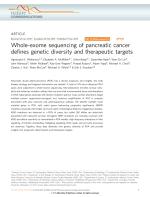 Whole-exome sequencing of pancreatic cancer defines genetic diversity and therapeutic targets