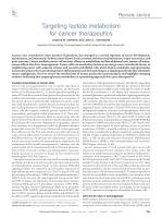 Targeting lactate metabolism for cancer therapeutics