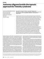 Antisense oligonucleotide therapeutic approach for Timothy syndrome