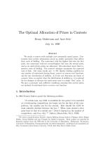 The Optimal Allocation of Prizes in Contests