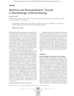Retrieval and Reconsolidation: Toward a Neurobiology of Remembering