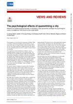 The psychological effects of quarantining a city