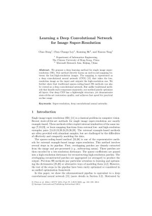 Learning a Deep Convolutional Network for Image Super-Resolution
