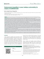 Socioeconomic inequalities in cancer incidence and mortality: An analysis of GLOBOCAN 2022