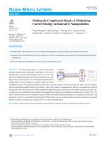 Making the Complicated Simple: A Minimizing Carrier Strategy on Innovative Nanopesticides