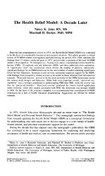 The Health Belief Model: A Decade Later