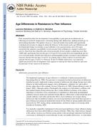 Age Differences in Resistance to Peer Influence